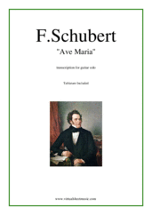 Cover icon of Ave Maria sheet music for guitar solo by Franz Schubert, classical wedding score, easy/intermediate skill level