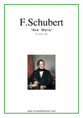 Cover icon of Ave Maria sheet music for piano solo by Franz Schubert, classical wedding score, intermediate/advanced skill level