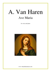 Cover icon of Ave Maria sheet music for voice and piano by Andre Van Haren, classical score, intermediate skill level