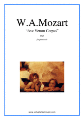 Cover icon of Ave Verum Corpus sheet music for piano solo by Wolfgang Amadeus Mozart, classical score, easy/intermediate skill level
