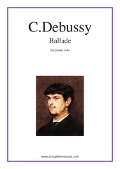 Cover icon of Ballade sheet music for piano solo by Claude Debussy, classical score, intermediate skill level