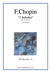 Cover icon of Ballades Op.47 and Op.52 (coll. 2) sheet music for piano solo by Frederic Chopin, classical score, advanced skill level