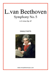 Cover icon of Symphony No.5 in C minor Op.67 (parts) sheet music for orchestra by Ludwig van Beethoven, classical score, advanced skill level