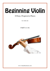 Beginning Violin, part I for violin solo - beginner violin sheet music