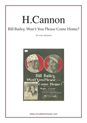 Cover icon of Bill Bailey, Won't You Please Come Home? sheet music for voice and piano by Hughie Cannon, intermediate skill level