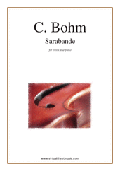 Cover icon of Sarabande sheet music for violin and piano by Carl Bohm, classical score, intermediate skill level