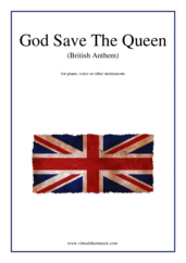 Cover icon of God Save The Queen (British Anthem) sheet music for piano, voice or other instruments, easy skill level