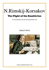 Cover icon of The Flight of the Bumblebee (parts) sheet music for two clarinets and bass clarinet by Nikolai Rimsky-Korsakov, classical score, advanced skill level