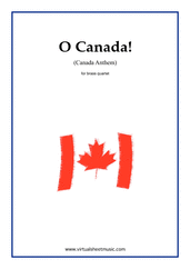 Cover icon of O Canada! (parts) sheet music for brass quartet by Calixa Lavallee, easy skill level