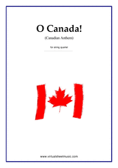 Cover icon of O Canada! sheet music for string quartet by Calixa Lavallee, easy skill level