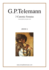 Cover icon of Canonic Sonatas, book I-II sheet music for piano solo by Georg Philipp Telemann, classical score, intermediate skill level