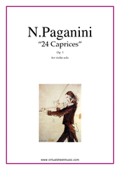 Cover icon of Caprices Op.1 (COMPLETE) sheet music for violin solo by Nicolo Paganini, classical score, advanced skill level