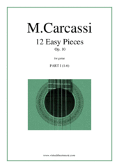 Cover icon of 12 Easy Pieces Op.10, part I sheet music for guitar solo by Matteo Carcassi, classical score, intermediate skill level