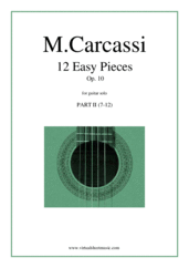 Cover icon of 12 Easy Pieces Op.10, part II sheet music for guitar solo by Matteo Carcassi, classical score, intermediate skill level