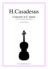 Cover icon of Concerto in C minor sheet music for viola and piano by Henry Casadesus, classical score, intermediate/advanced skill level