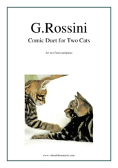 Cover icon of Comic Duet for Two Cats sheet music for two flutes and piano by Gioacchino Rossini, classical score, intermediate duet