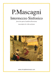 Cover icon of Intermezzo Sinfonico from Cavalleria Rusticana sheet music for violin and piano by Pietro Mascagni, classical wedding score, advanced skill level