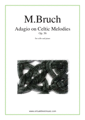Cover icon of Adagio on Celtic Melodies Op. 56 sheet music for cello and piano by Max Bruch, classical score, intermediate/advanced skill level