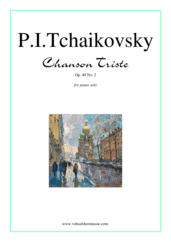 Cover icon of Chanson Triste Op. 40 No. 2 sheet music for piano solo by Pyotr Ilyich Tchaikovsky, classical score, easy skill level