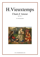 Cover icon of Chant d' Amour Op.7 No. 1 sheet music for violin and piano by Henri Vieuxtemps, classical score, intermediate/advanced skill level