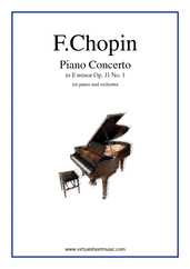 Cover icon of Concerto in E minor Op.11 No.1 sheet music for piano and orchestra by Frederic Chopin, classical score, advanced skill level