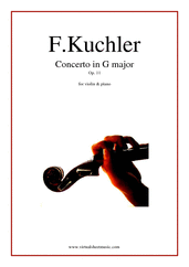 Cover icon of Concertino in G major Op. 11 sheet music for violin and piano by Ferdinand Kuchler, classical score, easy skill level