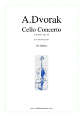 Cover icon of Concerto in B minor Op.104 (3rd Edition) sheet music for cello and piano by Antonin Dvorak, classical score, advanced skill level