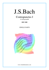 Cover icon of The Art of the Fugue, BWV 1080 - Contrapunctus I (COMPLETE) sheet music for string quartet by Johann Sebastian Bach, classical score, intermediate skill level