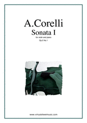 Cover icon of Sonata Op.5 No.1 sheet music for violin and piano by Arcangelo Corelli, classical score, intermediate skill level
