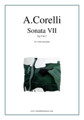 Cover icon of Sonata Op.5 No.7 sheet music for violin and piano by Arcangelo Corelli, classical score, intermediate skill level