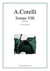 Cover icon of Sonata Op.5 No.8 sheet music for violin and piano by Arcangelo Corelli, classical score, intermediate skill level