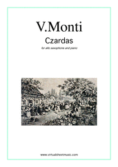 Cover icon of Czardas, gypsy airs sheet music for alto saxophone and piano by Vittorio Monti, classical score, intermediate/advanced skill level