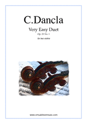 Cover icon of Very Easy Duet Op.23 No.1 sheet music for two violins by Charles Dancla, classical score, easy duet