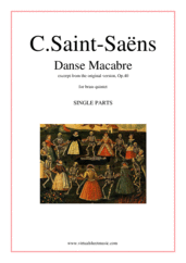 Cover icon of Danse Macabre (parts) sheet music for brass quintet by Camille Saint-Saens, classical score, intermediate skill level