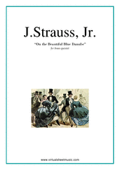 Cover icon of The Blue Danube (parts) sheet music for brass quintet by Johann Strauss, Jr., classical score, intermediate/advanced skill level