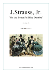 Cover icon of The Blue Danube (parts) sheet music for string trio by Johann Strauss, Jr., classical score, intermediate/advanced skill level