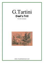 Cover icon of Devil's Trill Sonata sheet music for violin and piano by Giuseppe Tartini, classical score, advanced skill level