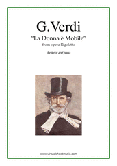 Cover icon of La Donna e Mobile, from the opera Rigoletto sheet music for tenor and piano by Giuseppe Verdi, classical score, advanced skill level
