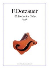 Cover icon of Etudes for Cello, 123 Etudes (Book I and II) sheet music for cello solo by Friedrich Dotzauer, classical score, advanced skill level