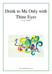 Cover icon of Drink to Me Only with Thine Eyes sheet music for voice and piano, intermediate skill level