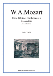 Cover icon of Eine Kleine Nachtmusik (parts) sheet music for 3 double-basses by Wolfgang Amadeus Mozart, classical score, intermediate/advanced skill level