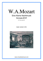 Cover icon of Eine Kleine Nachtmusik (in Bb) (parts) sheet music for brass quintet by Wolfgang Amadeus Mozart, classical score, advanced skill level