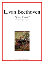 Cover icon of Fur Elise sheet music for flute and piano by Ludwig van Beethoven, classical score, easy/intermediate skill level