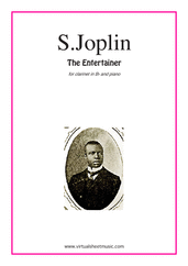Cover icon of The Entertainer sheet music for clarinet and piano by Scott Joplin, classical score, intermediate skill level