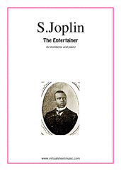 Cover icon of The Entertainer sheet music for trombone and piano by Scott Joplin, classical score, easy/intermediate skill level