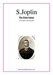 Cover icon of The Entertainer sheet music for trumpet and piano by Scott Joplin, classical score, intermediate skill level