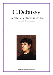 Cover icon of La fille aux cheveux de lin sheet music for violin and piano by Claude Debussy, classical score, intermediate/advanced skill level