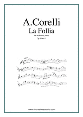 Sonata Op.5 No.12 'La Follia' for violin and piano - arcangelo corelli violin sheet music