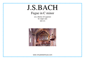 Cover icon of Fugue in C minor BWV 574 sheet music for organ solo by Johann Sebastian Bach, classical score, intermediate skill level