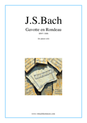 Cover icon of Gavotte en Rondeau sheet music for piano solo by Johann Sebastian Bach, classical score, intermediate skill level